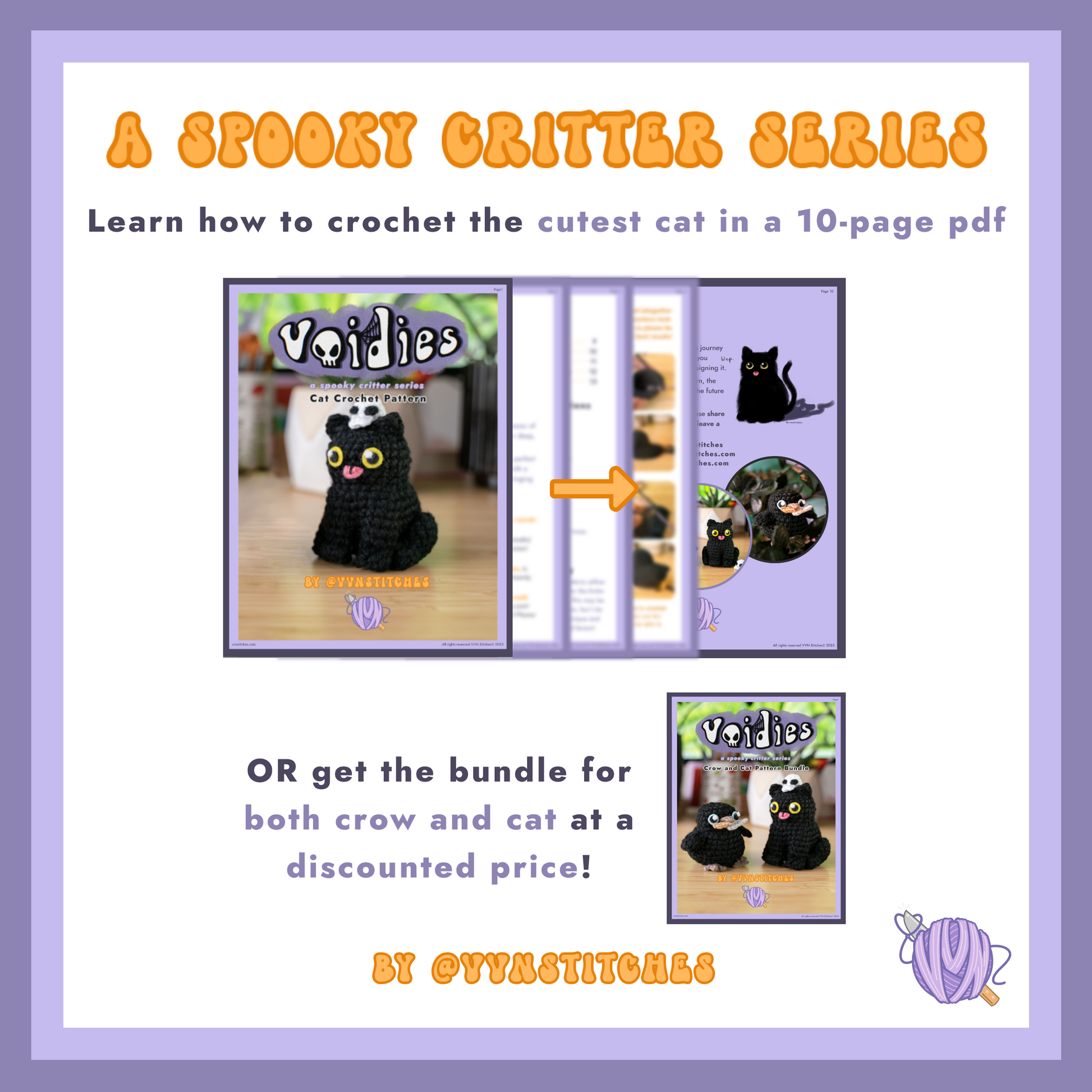 voidies void black cat crochet pattern cute kitty amigurumi blep low sew no sew tutorial lesson plushie spooky halloween craft projects