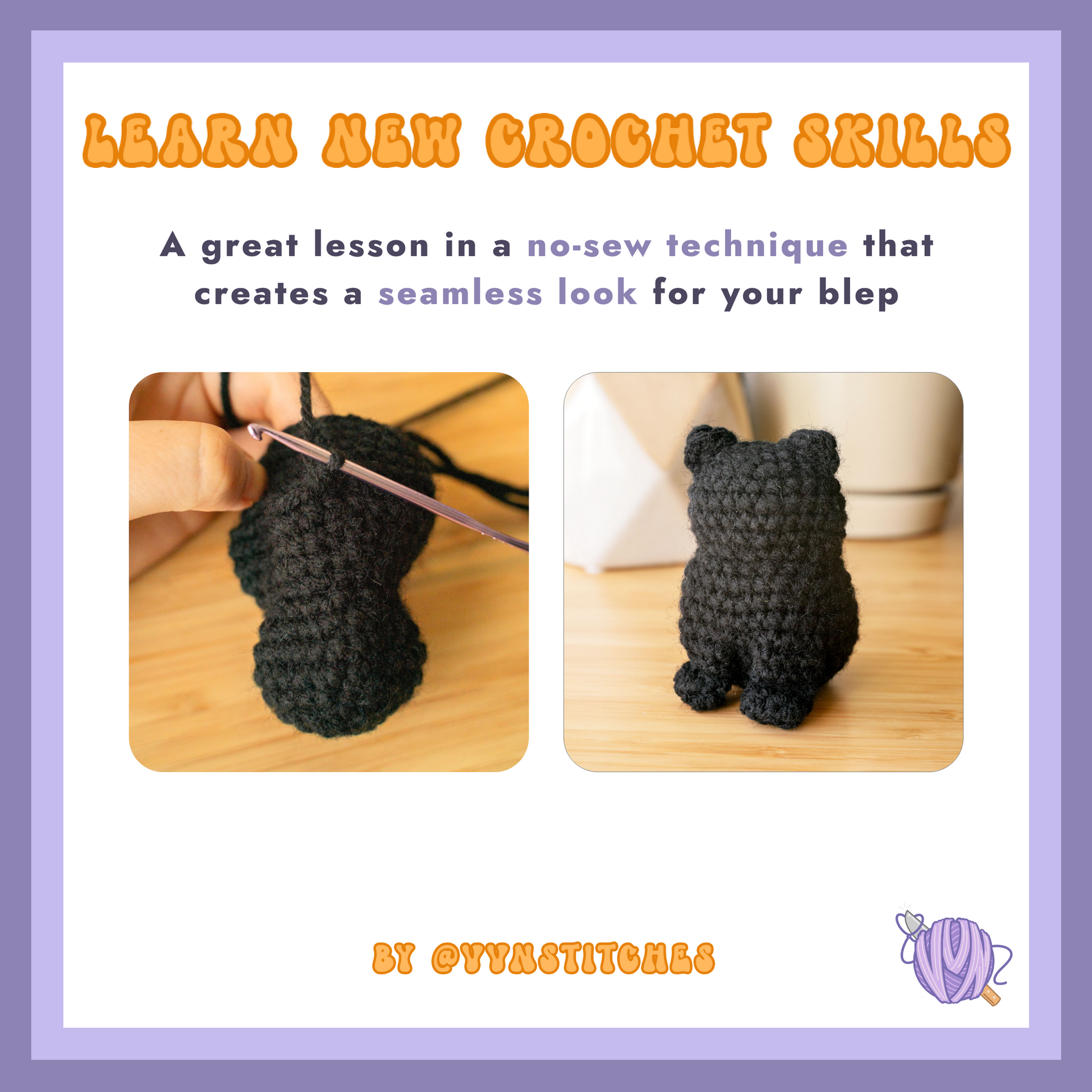 low sew no sew crochet tutorial lesson voidies void black cat crochet pattern cute kitty amigurumi blep plushie spooky halloween craft projects