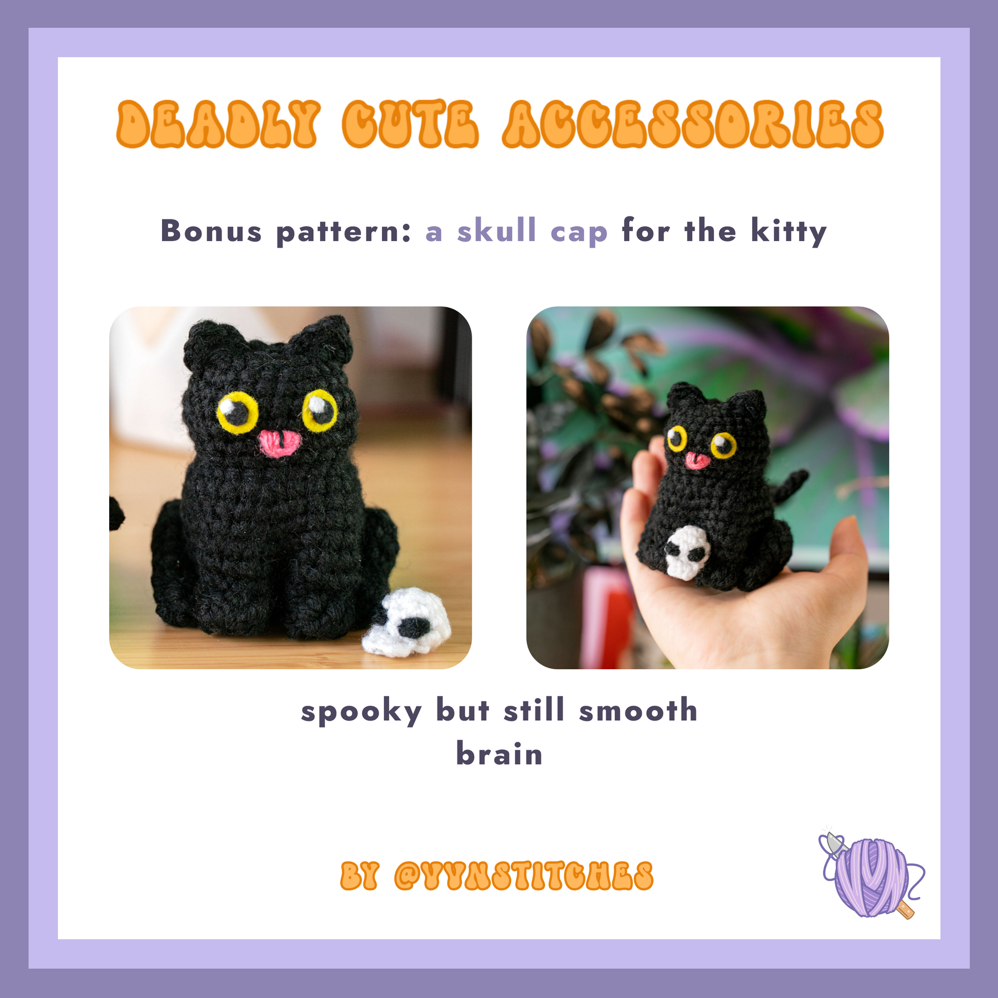 skull cap crochet pattern voidies void black cat crochet pattern cute kitty amigurumi blep low sew no sew tutorial lesson plushie spooky halloween craft projects