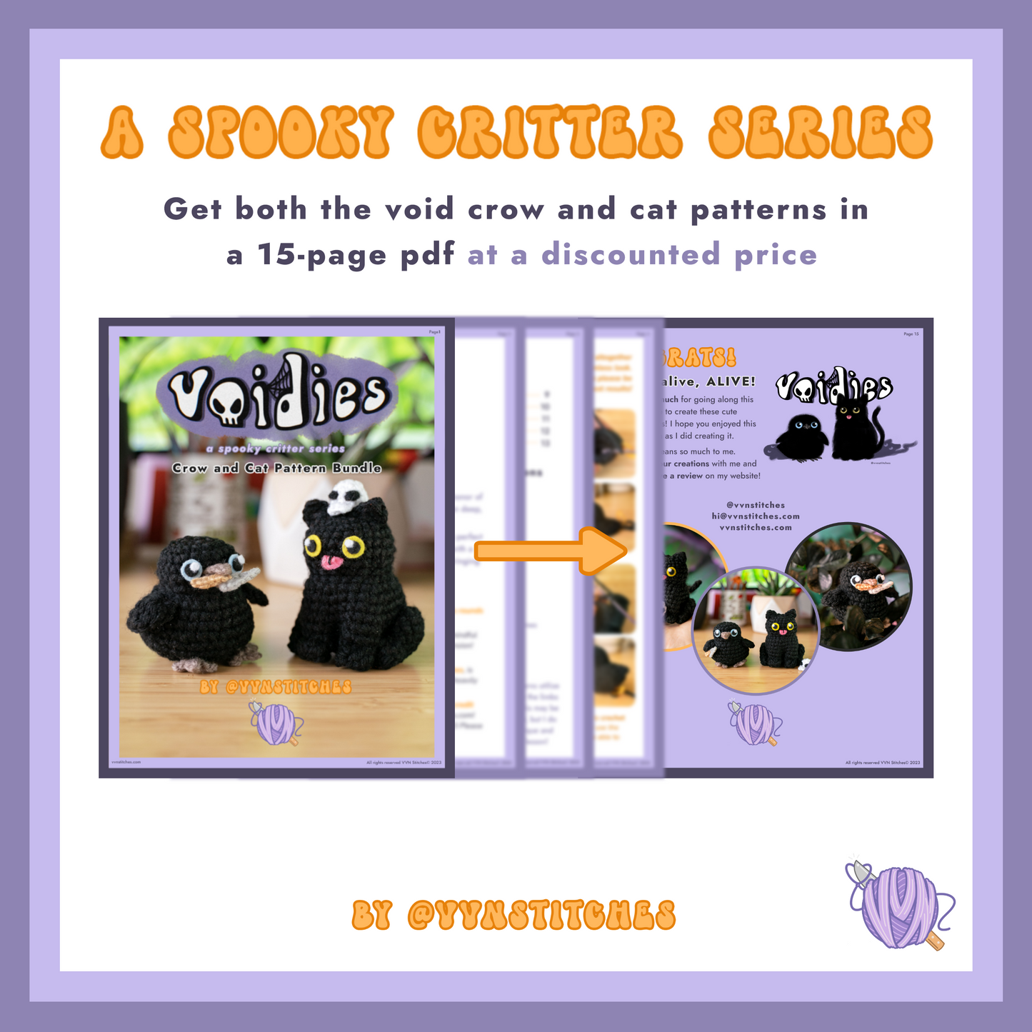 voidies void black cat crochet pattern crow crochet pattern easy amigurumi spooky halloween craft projects tutorial no sew low sew