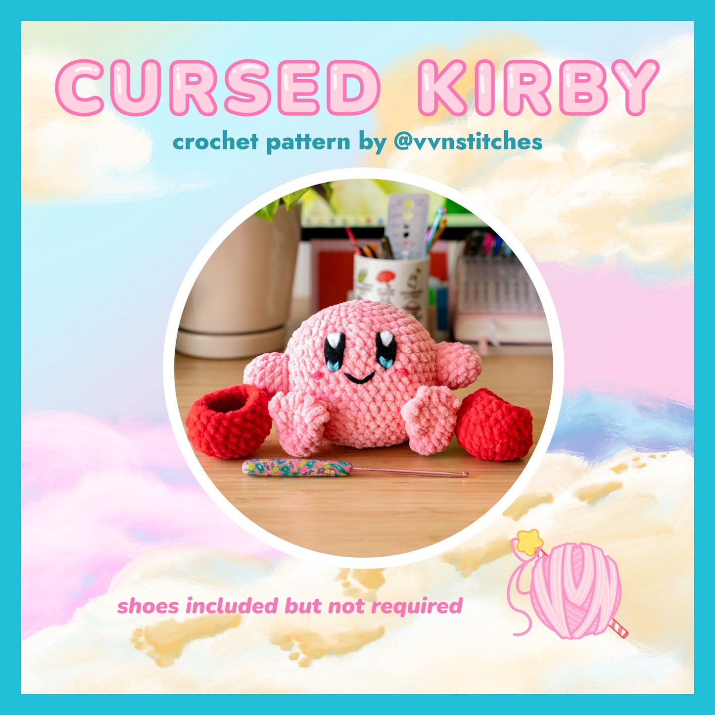 cursed kirby crochet pattern feet amigurumi cute plushie nintendo meme pop culture video games