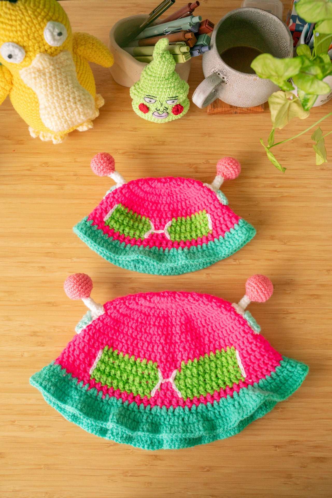 the disastrous life of saiki k crochet bucket hat anime fashion cosplay saiki kusuo handmade gifts