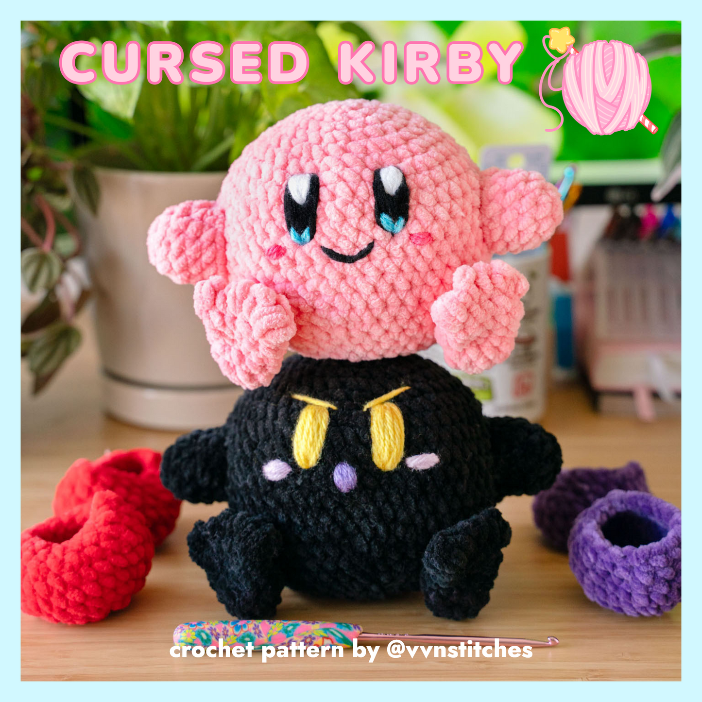 cursed kirby crochet pattern feet amigurumi cute plushie nintendo meme pop culture video games